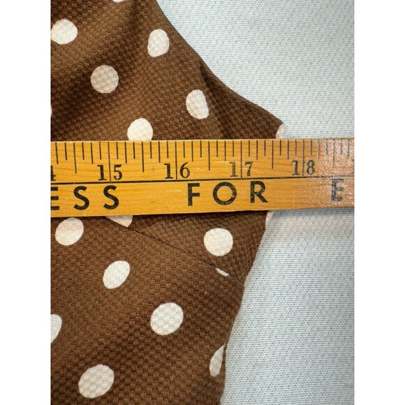 Dressbarn Polka Dot Sleeveless Dress Size 8 Brown & White - Picture 6 of 11